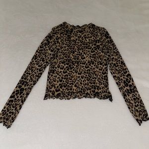 Cheetah print mesh Forever 21 long sleeve shirt (large)